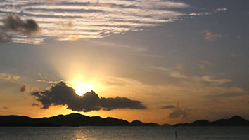 Sunset as you dine on St John USVI
