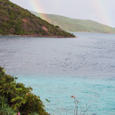 Double rainbow from our balcony, Marina Cay